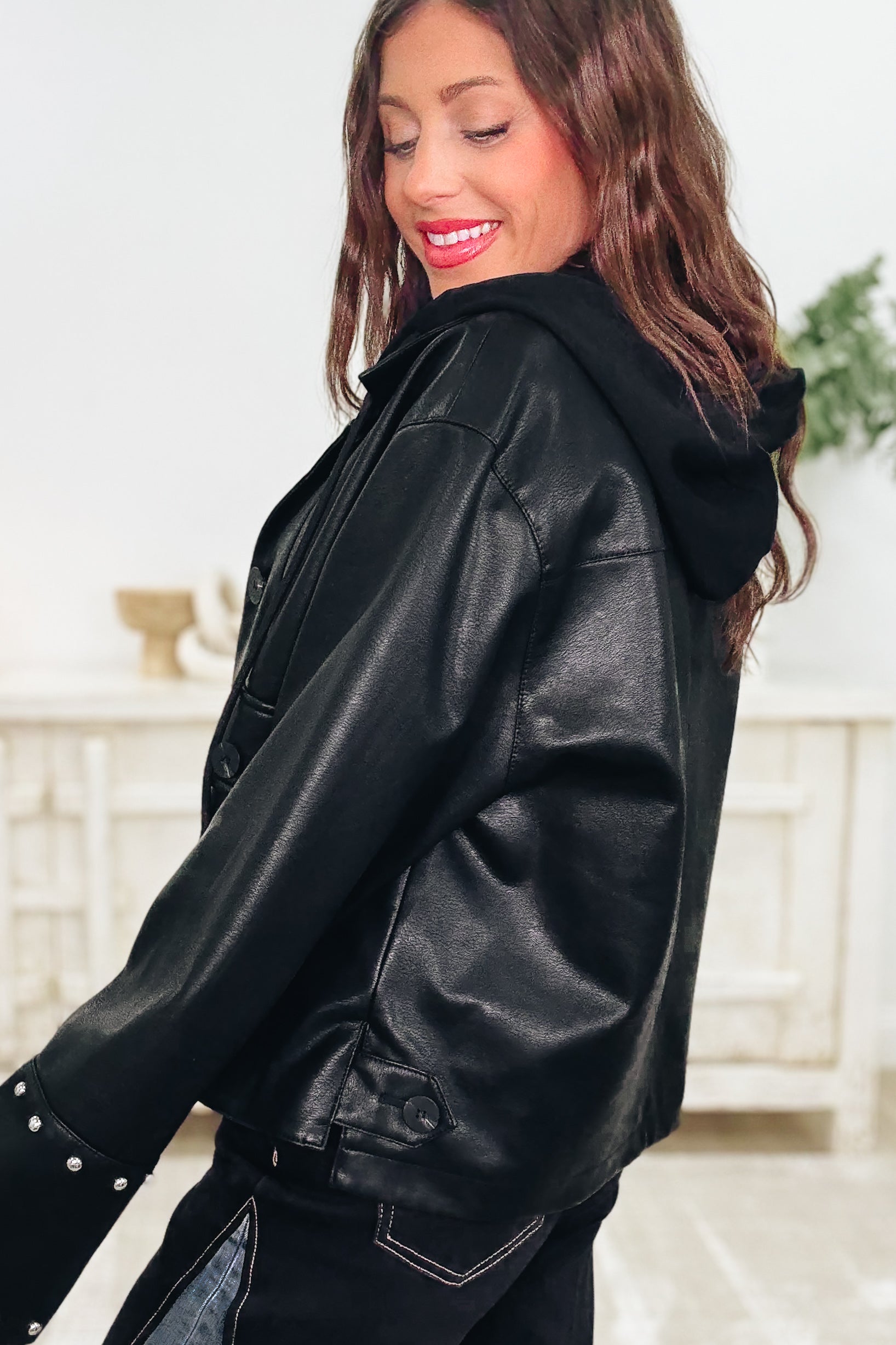 **PRE ORDER** Faux The Win Faux Leather Jacket