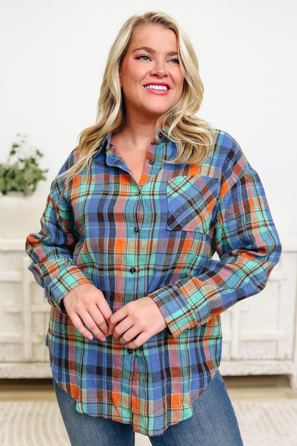 My Life With Plaid Button Down Top - 2 Colors!
