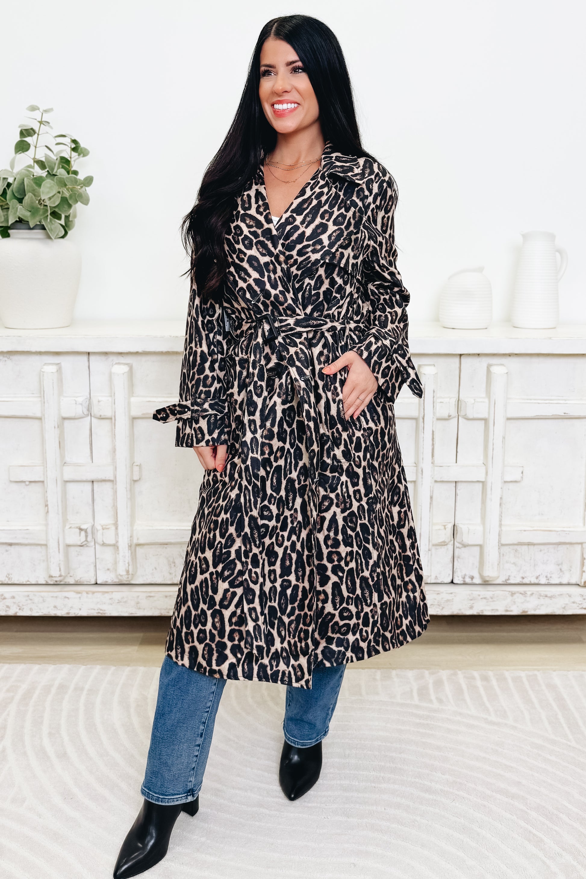 Have No Fear Leopard Trench Coat