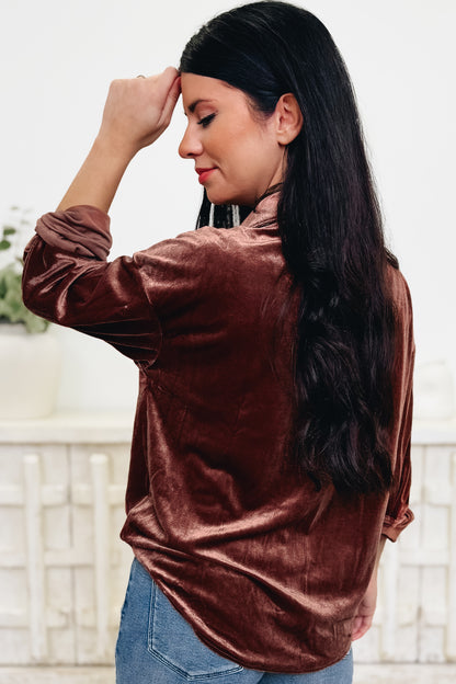 The Holly Velvet Button Down Top - 4 Colors!