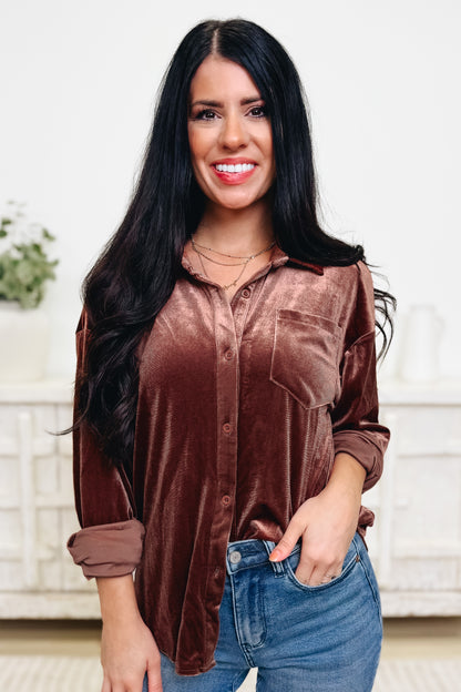 The Holly Velvet Button Down Top - 4 Colors!