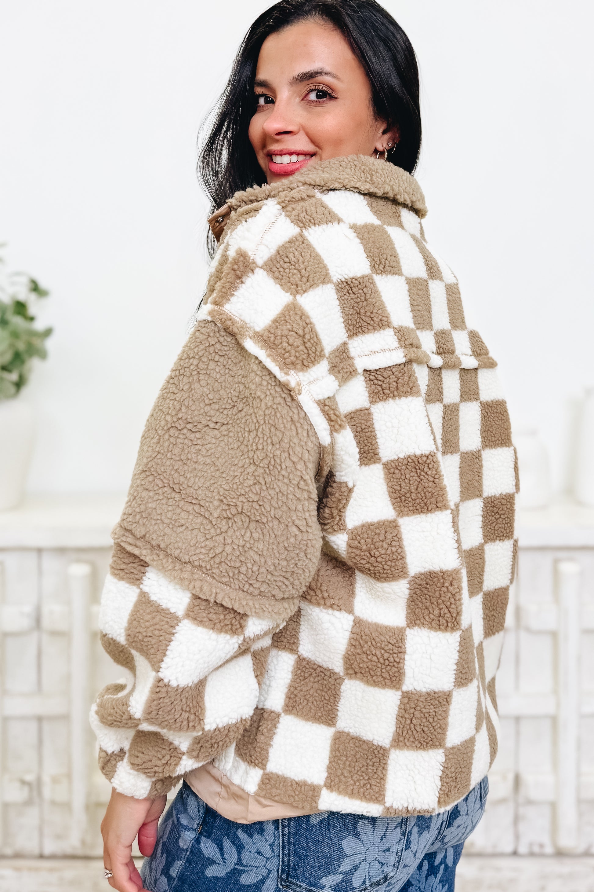 One Step Ahead Checkered Pullover