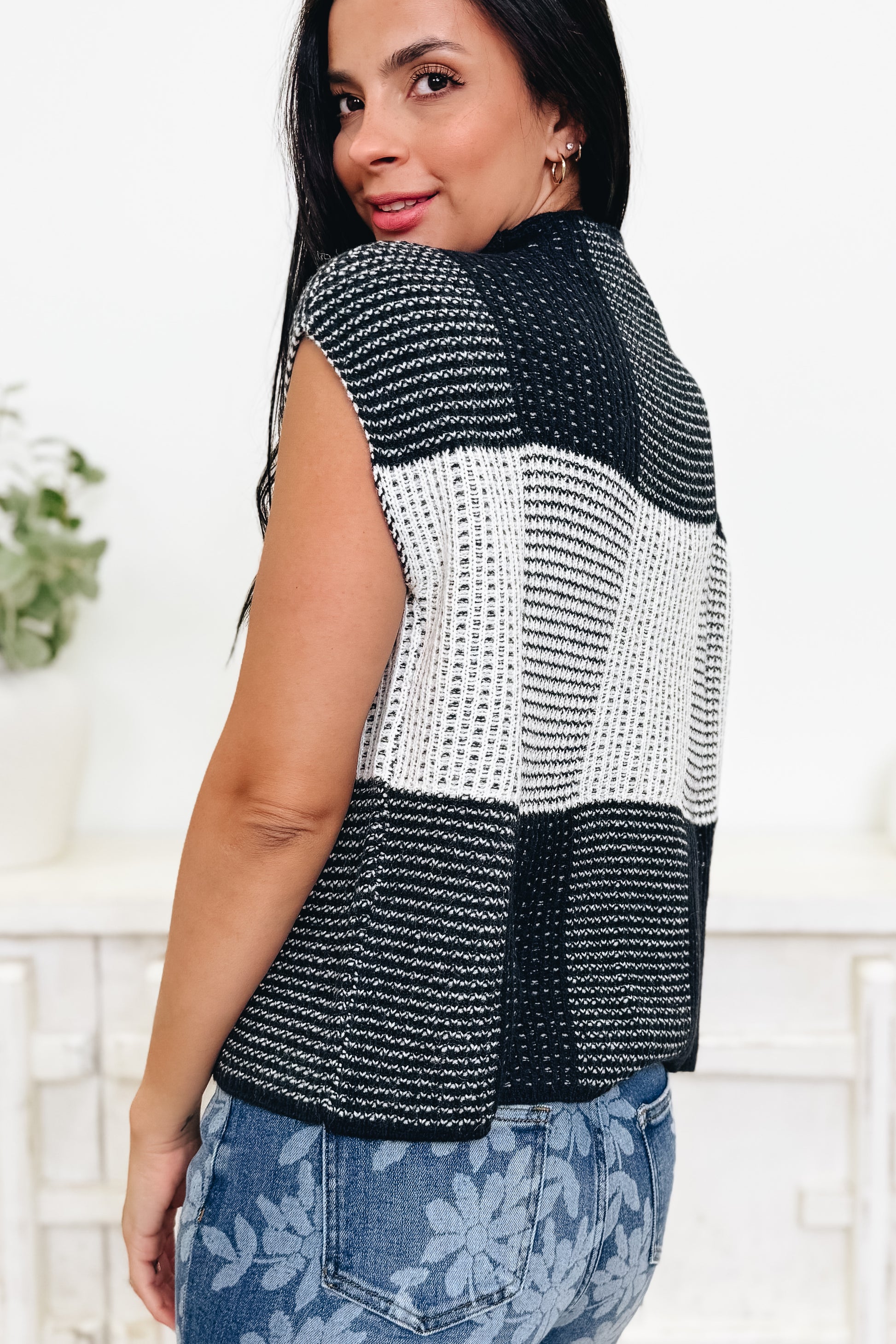 The Classic Check Wide Shoulder Top