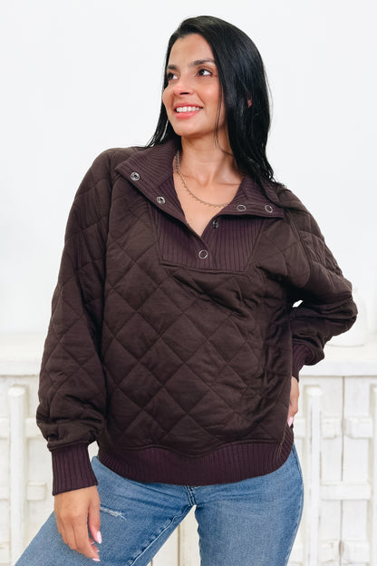 The Quicker Quilted Snap Pullover - 4 Colors!