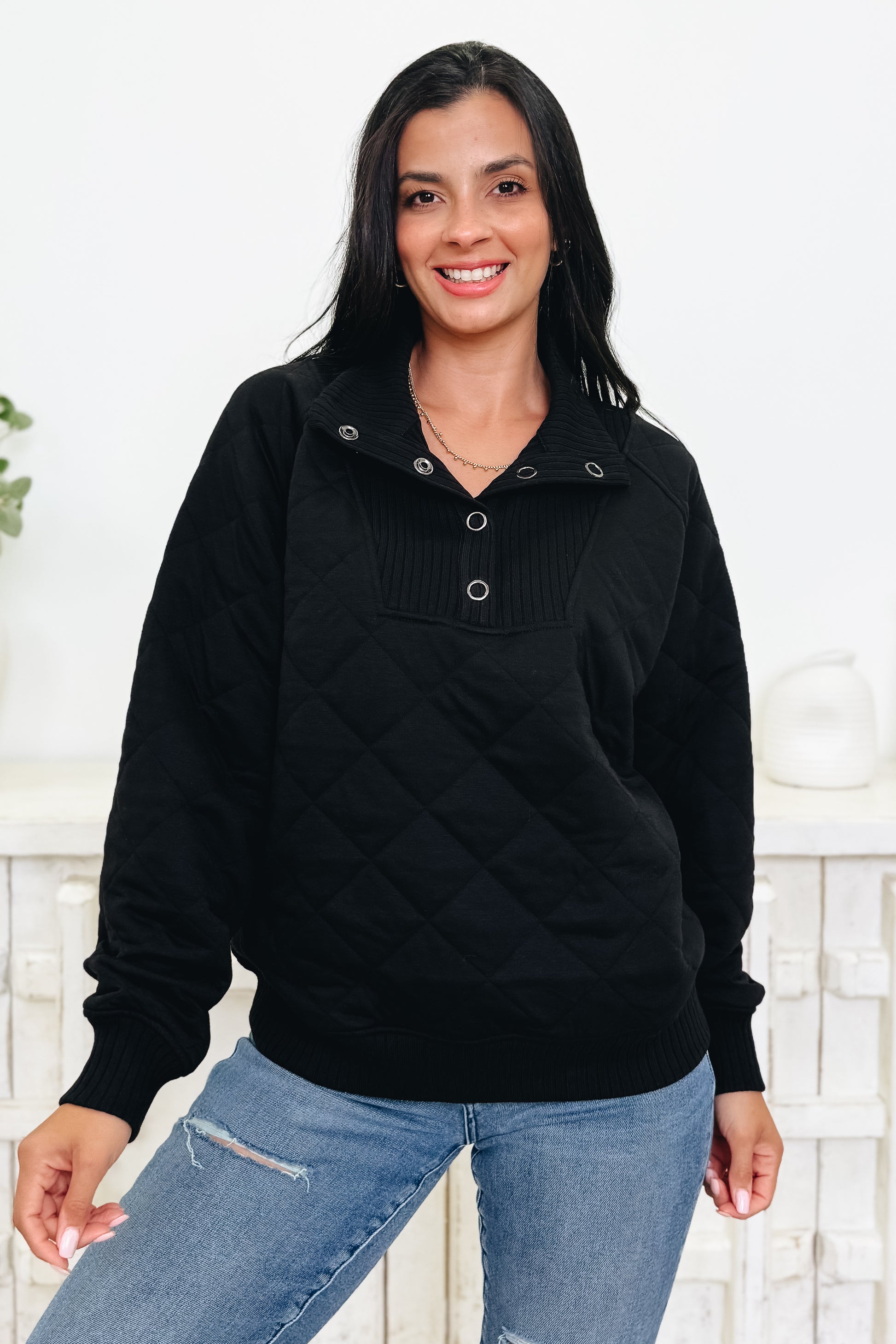 The Quicker Quilted Snap Pullover - 4 Colors!