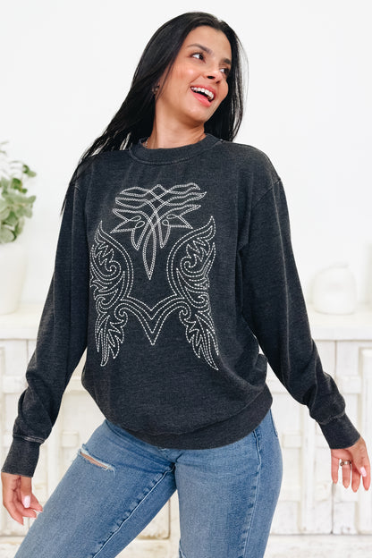 Country Western Embroidered Sweatshirt - 2 Colors!