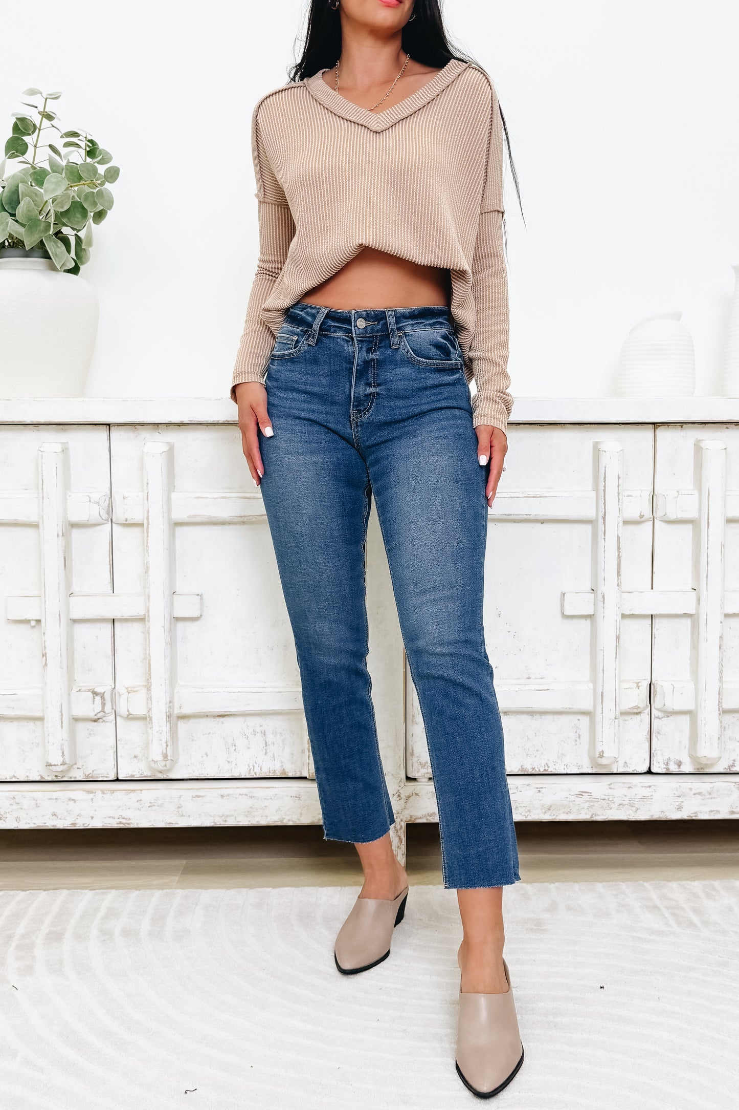 Lucky To Know You By Lovervet - High Rise Slim Straight Jeans