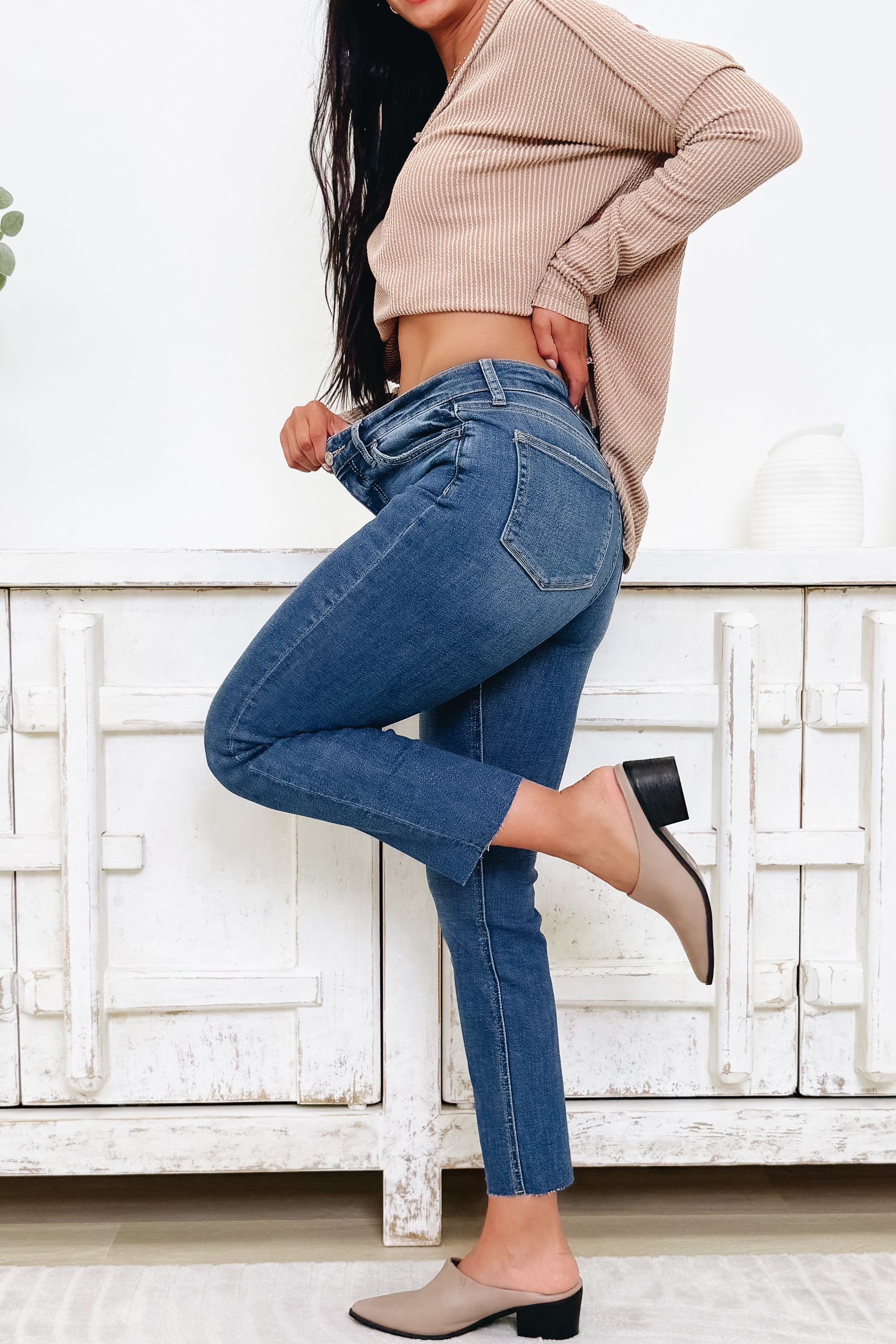 Lucky To Know You By Lovervet - High Rise Slim Straight Jeans