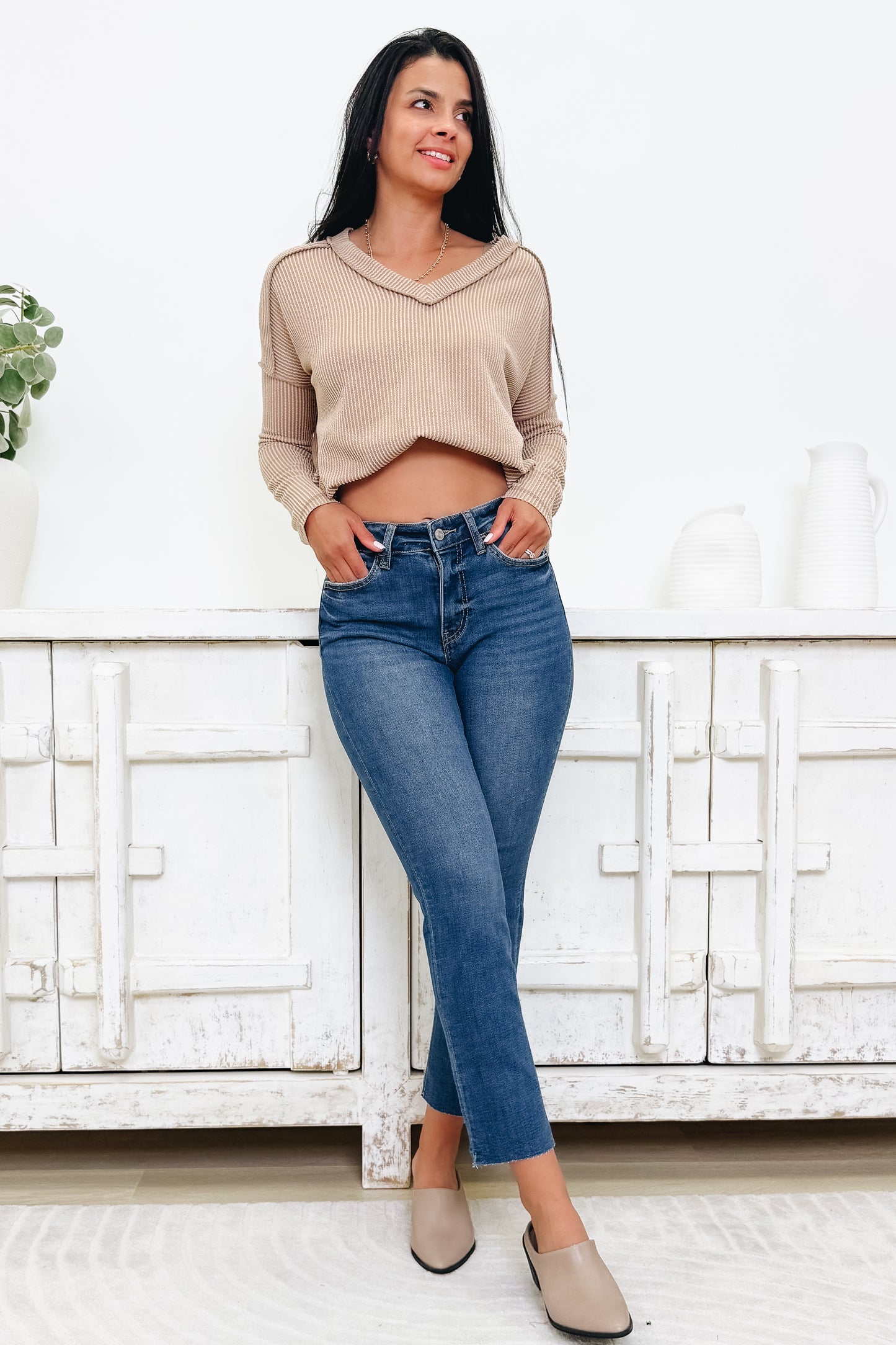 Lucky To Know You By Lovervet - High Rise Slim Straight Jeans