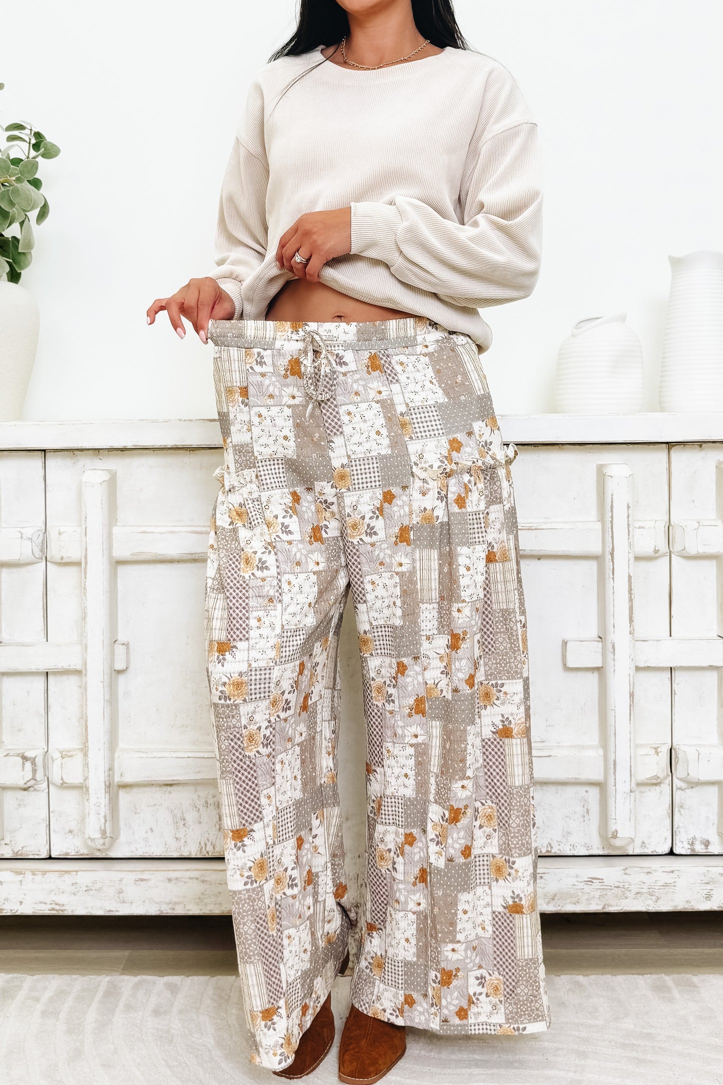 A Piece Of Patchwork Pants - 2 Colors!