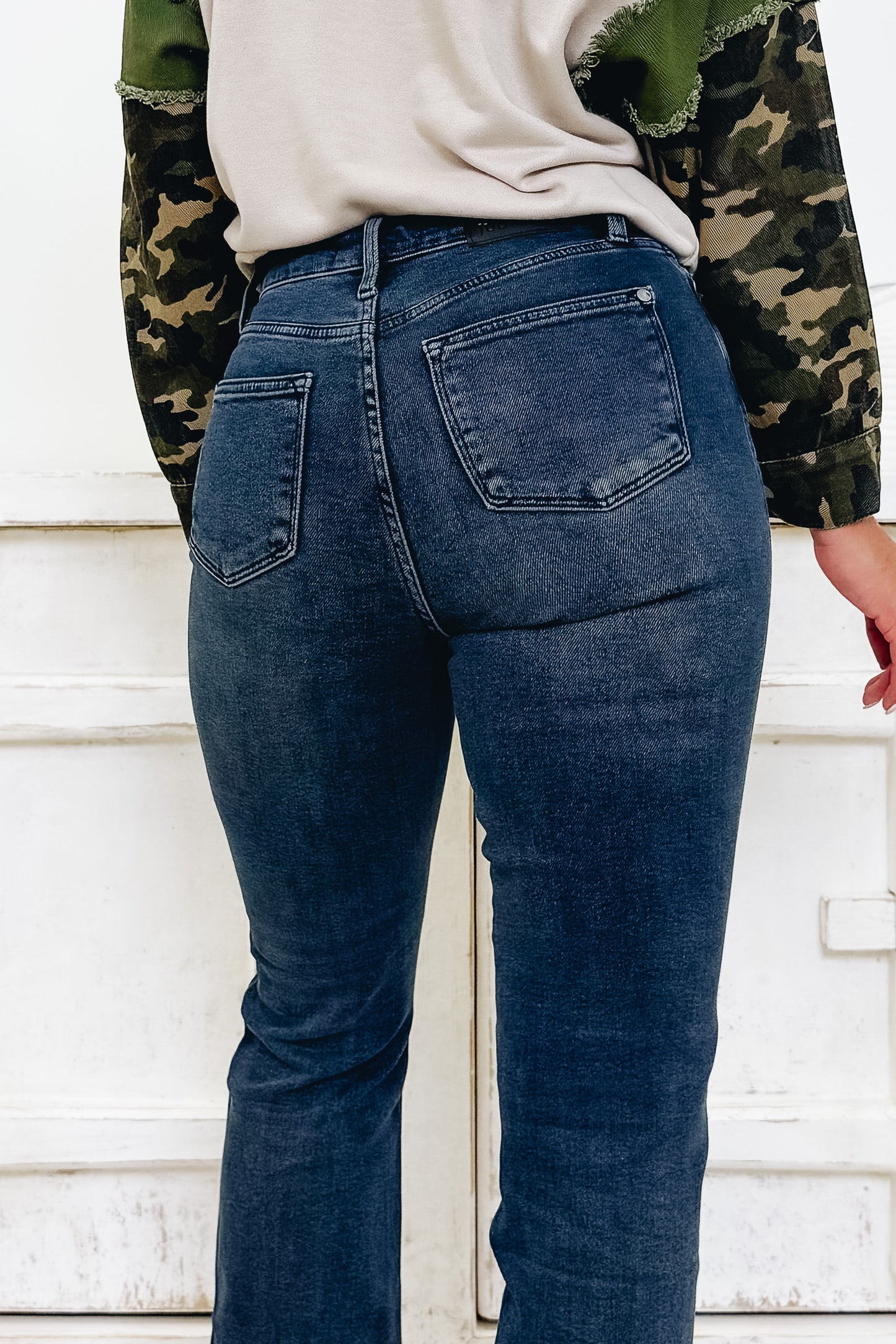 Button Up Buttercup By Judy Blue - High Rise Button Fly Hem Destroy Straight Jeans