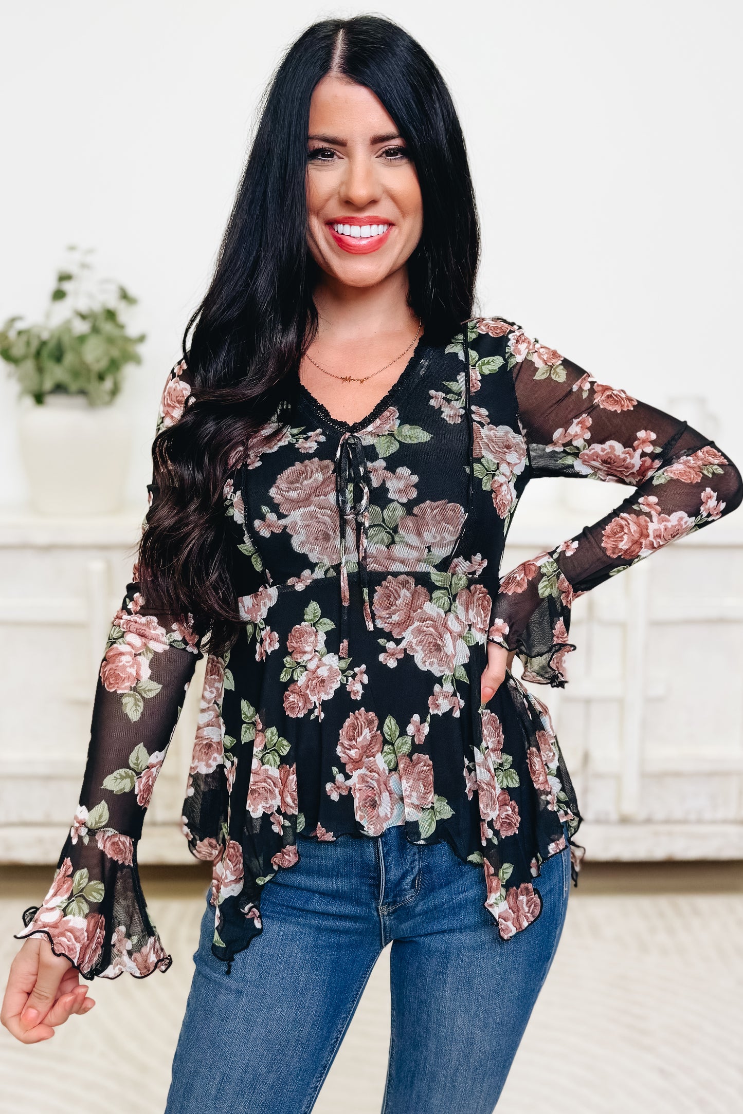 Go With The Flow Floral Top - 2 Colors!