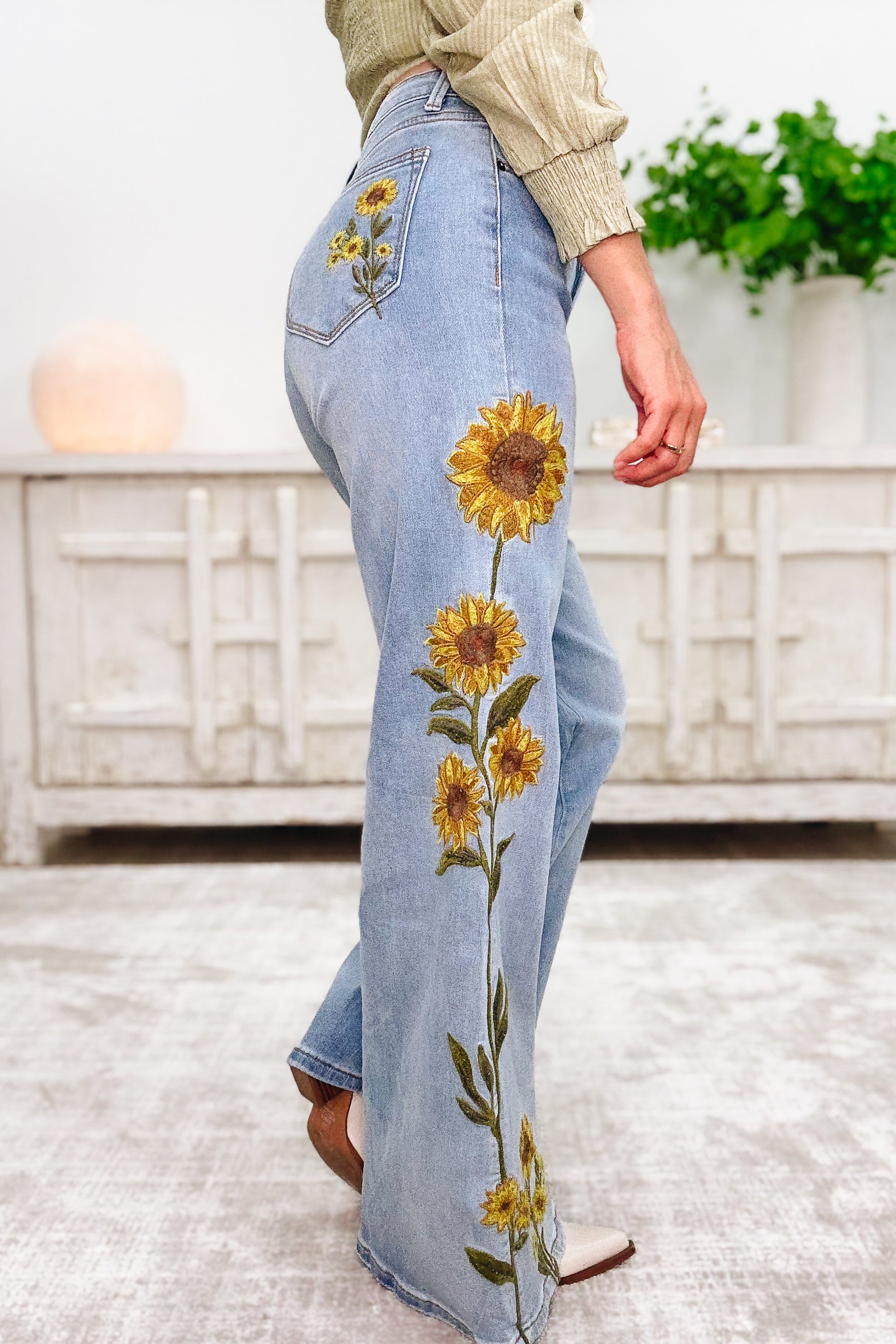 Ray Of Sunshine Sunflower Jeans