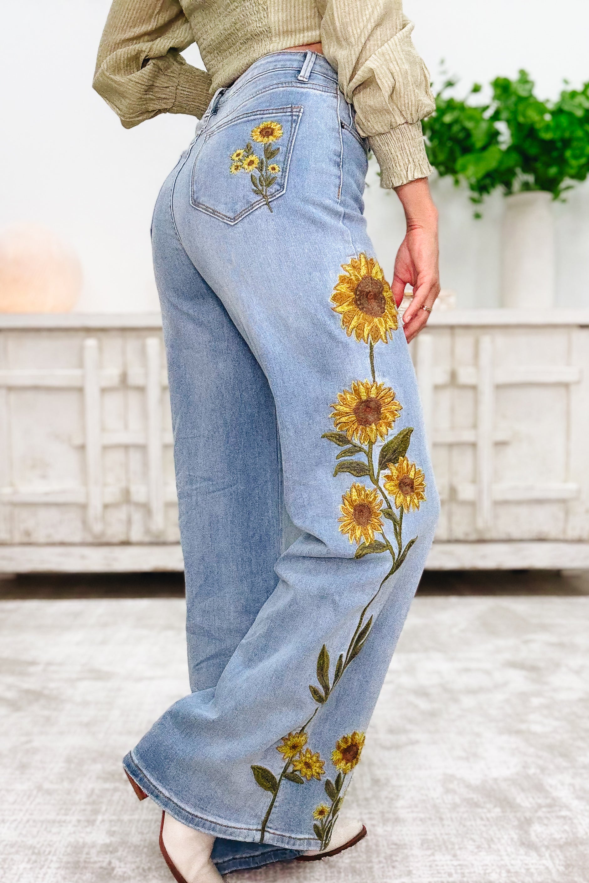 Ray Of Sunshine Sunflower Jeans