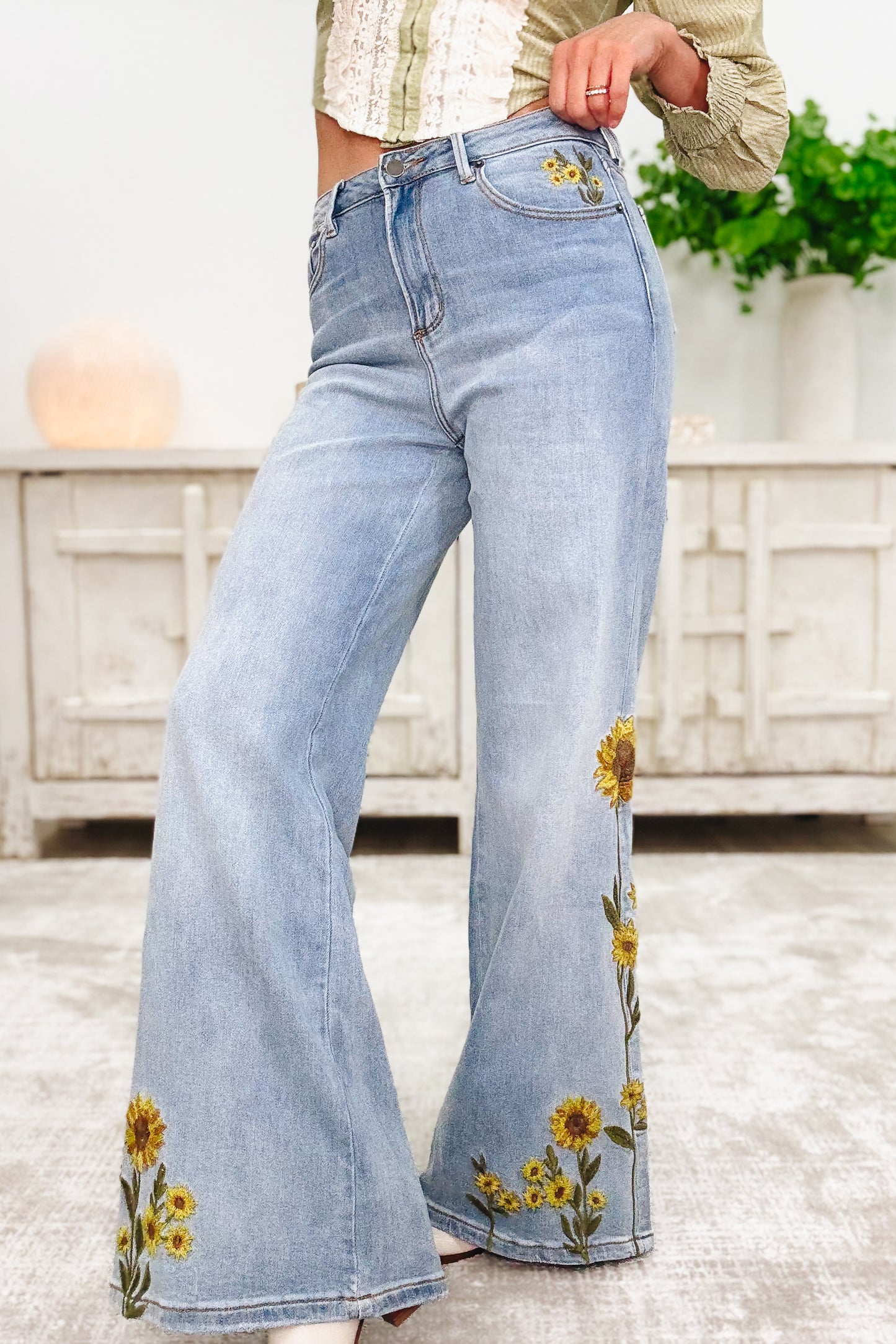 Ray Of Sunshine Sunflower Jeans