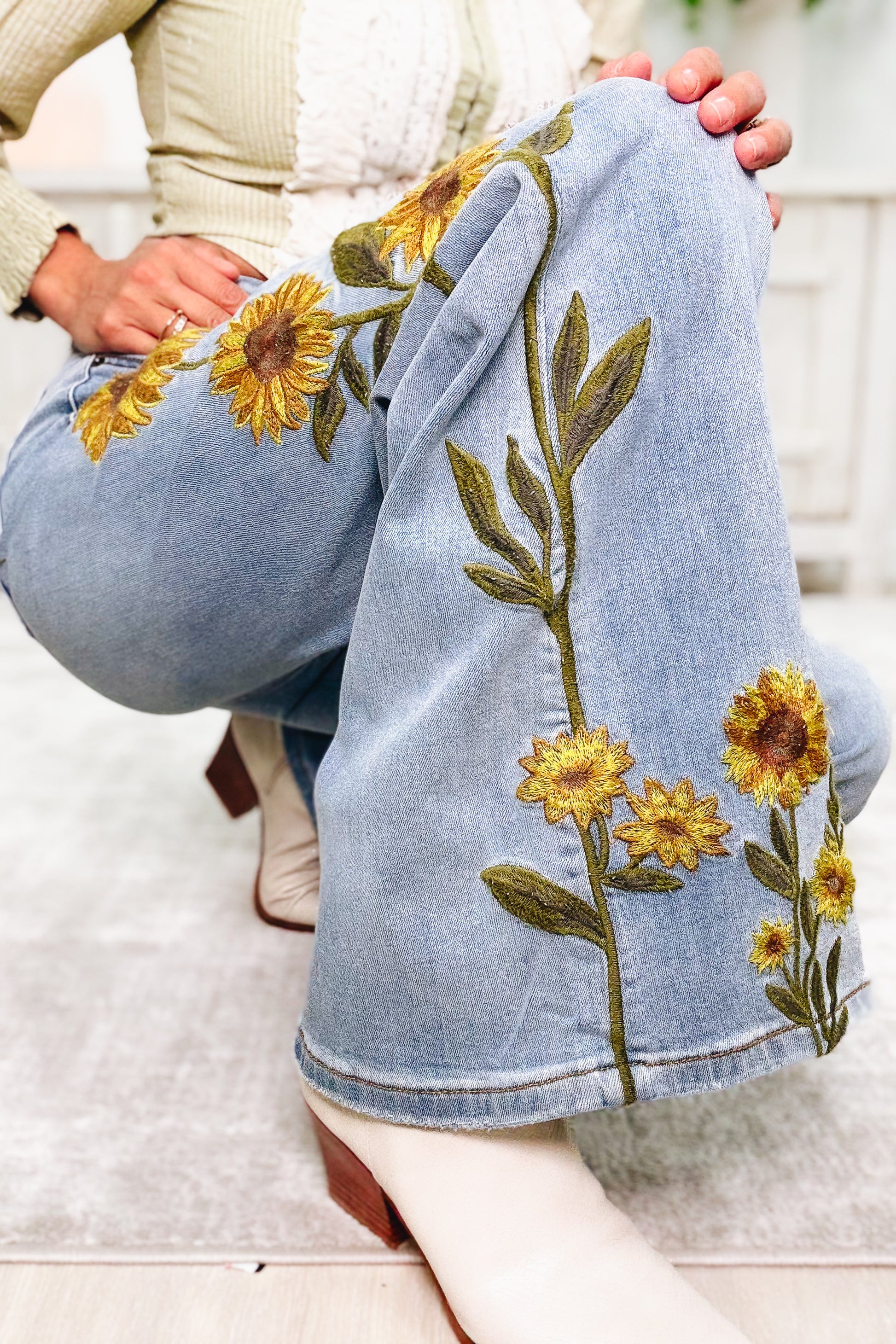 Ray Of Sunshine Sunflower Jeans
