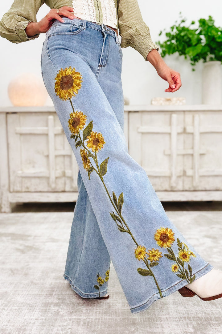 Ray Of Sunshine Sunflower Jeans