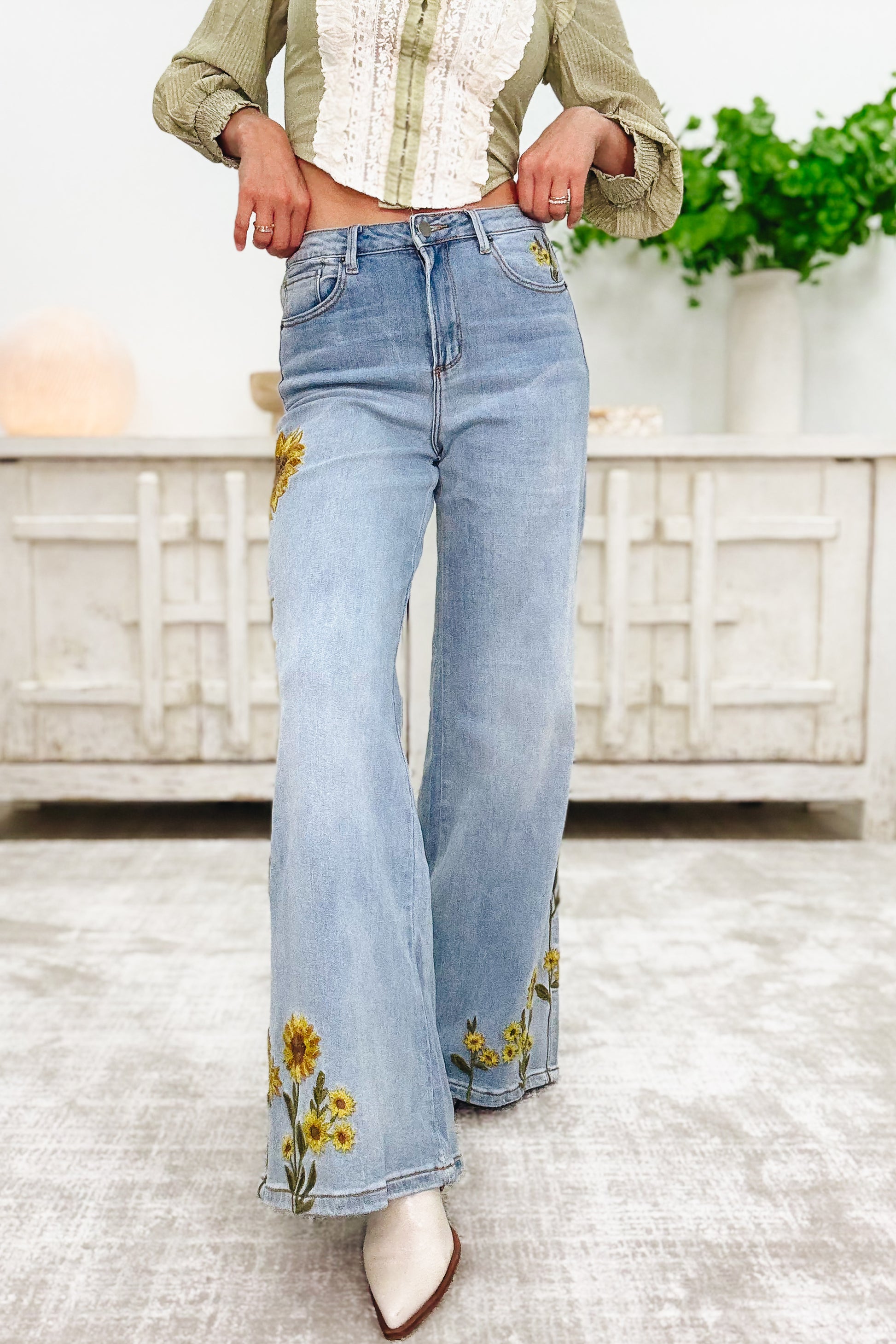 Ray Of Sunshine Sunflower Jeans
