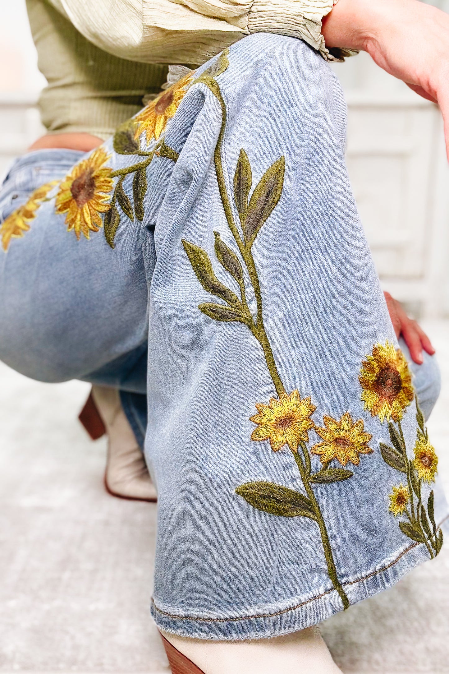 Ray Of Sunshine Sunflower Jeans