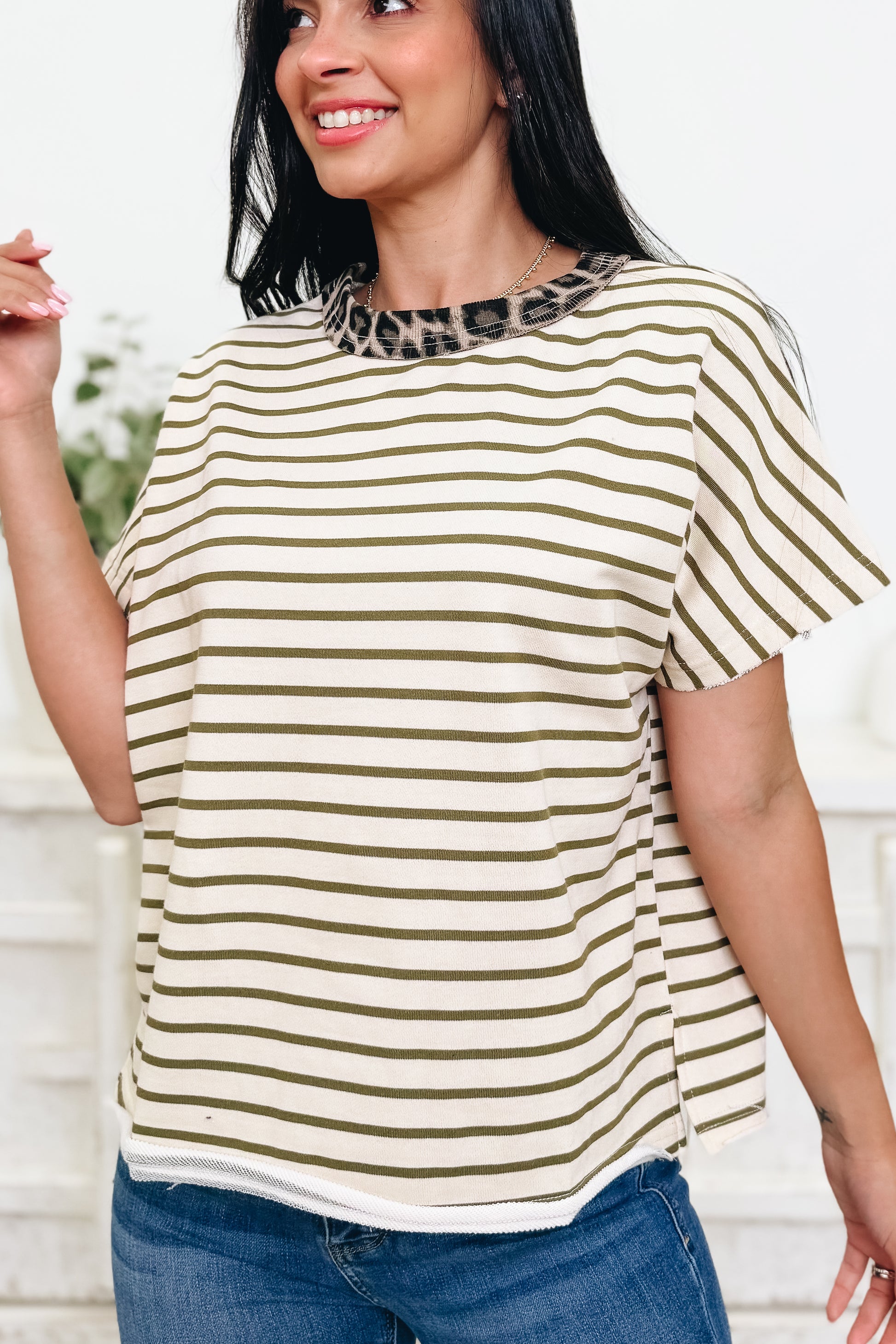 Outlined To Climb Leopard Top