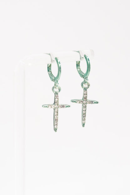 Cross Of Hope Earrings - Metallic Celestial