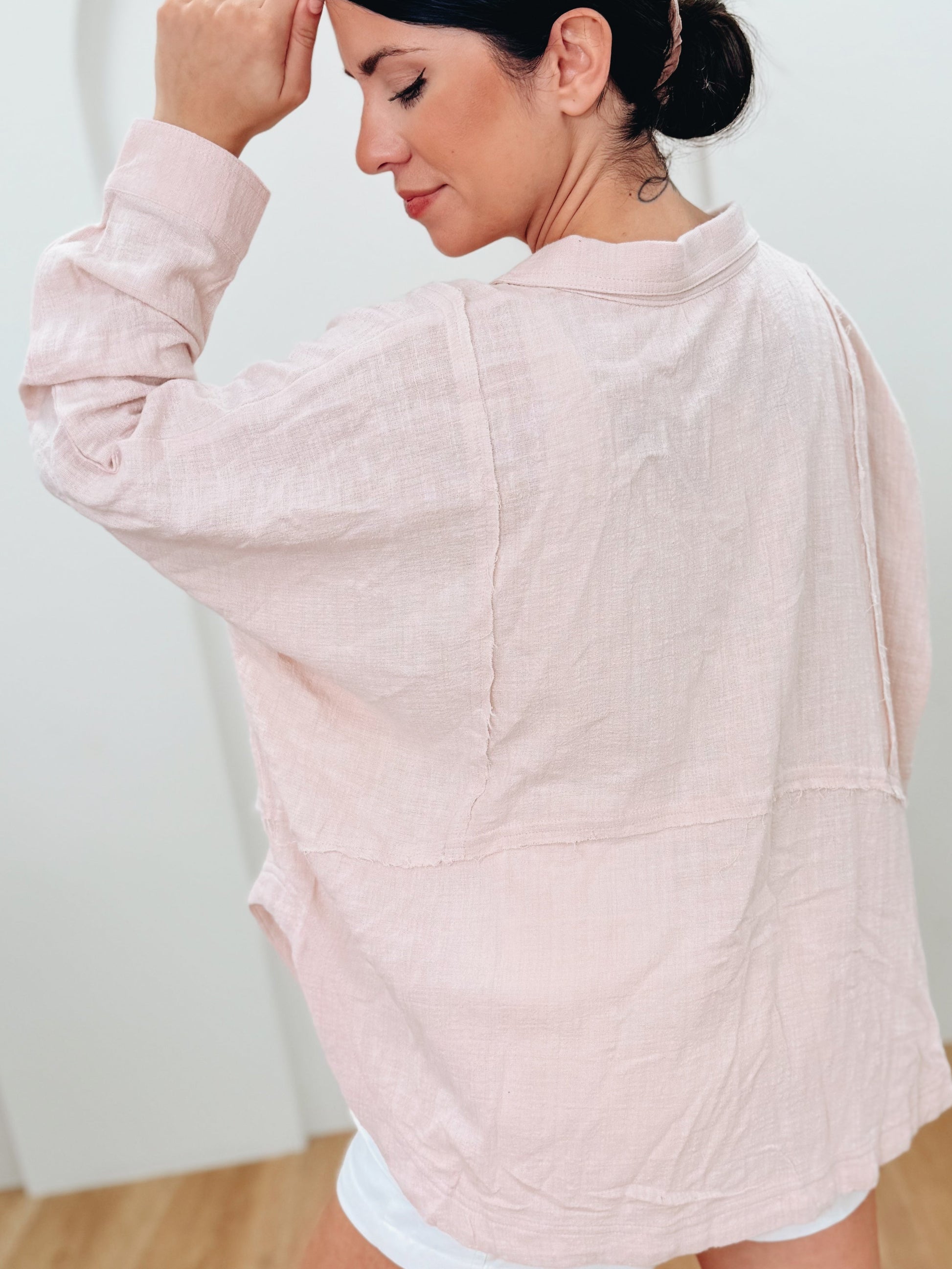 Array Morning Mist Button Down Top