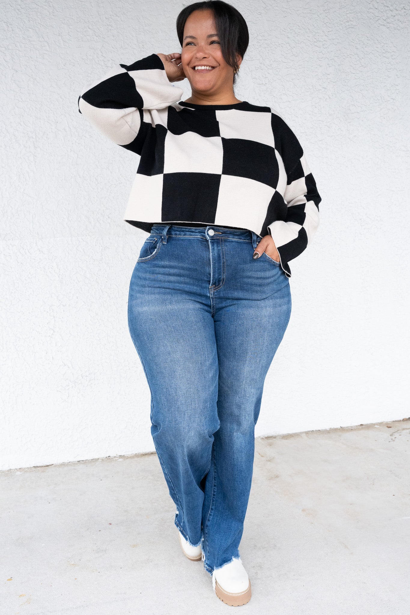 Brooke Jeans By Risen High Rise Wide Leg - Dark