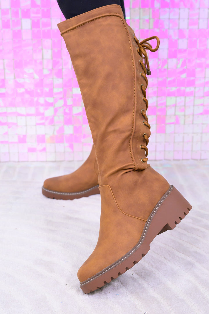 Agenda Lace Up Combat Boots - Tan
