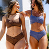 Sunset Sparkle Twist Mid Rise Two Piece Bikini Set - 2 Colors!