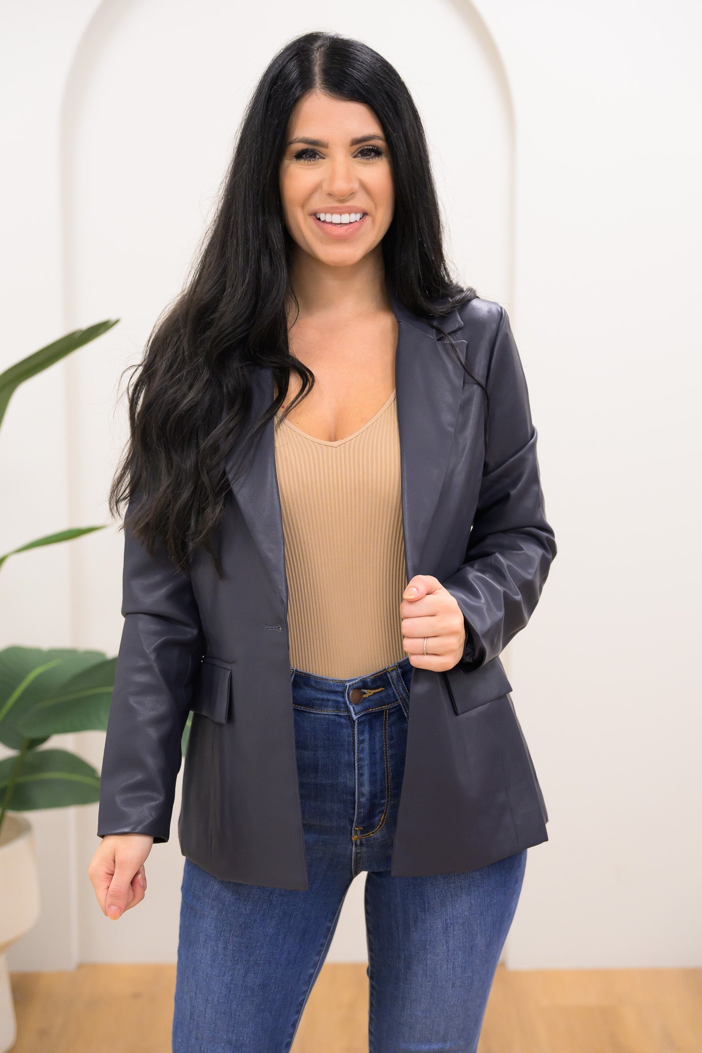 A Long Road Ahead Faux Leather Blazer - 3 Colors!
