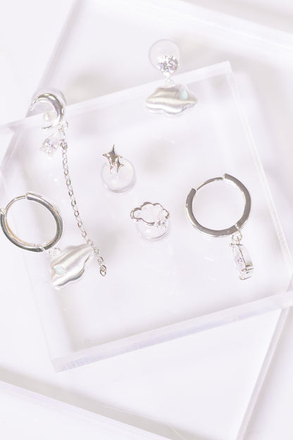 In The Clouds Earring Set - Pearl White