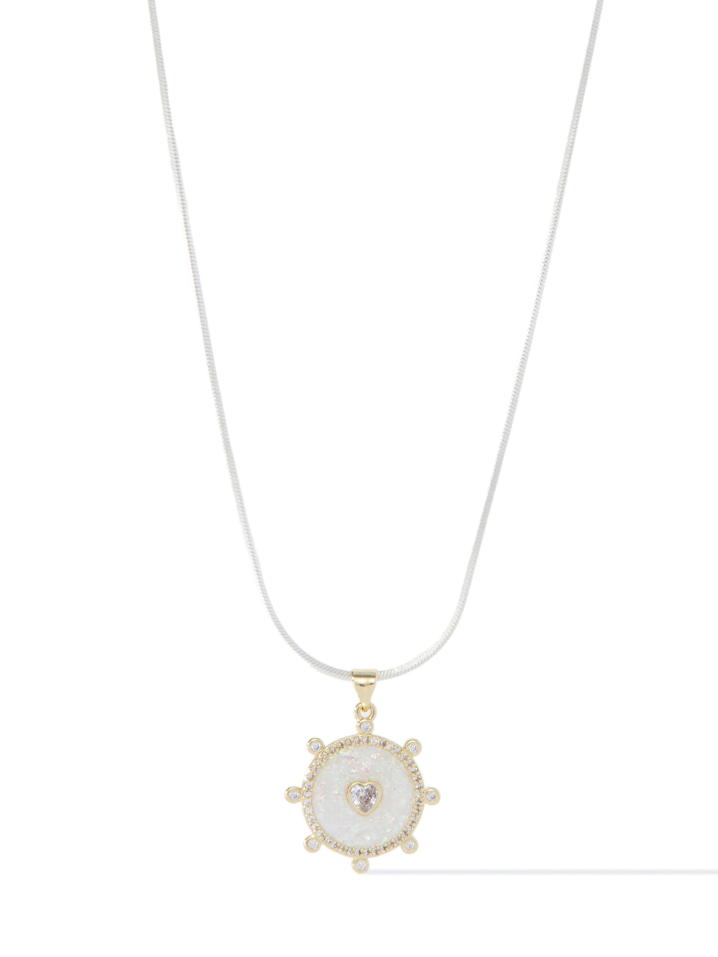 Mystic Love Necklace - Metallic Pearl White