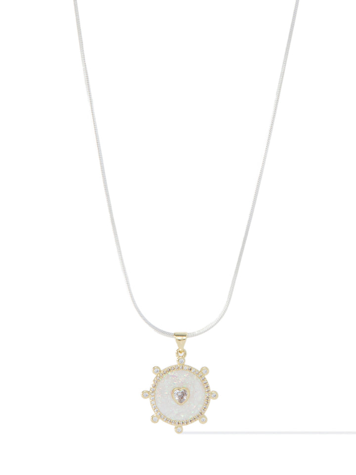 Mystic Love Necklace - Metallic Pearl White