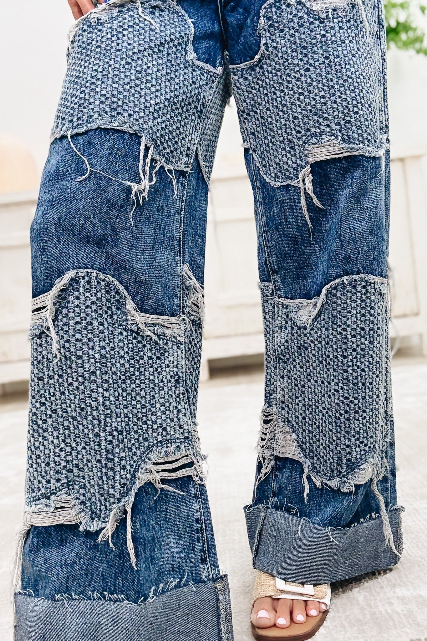 Wavy Baby Wide Leg Jeans - Denim