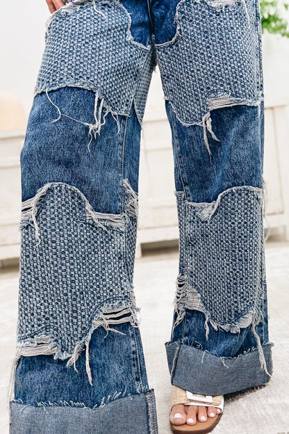 Wavy Baby Wide Leg Jeans - Denim