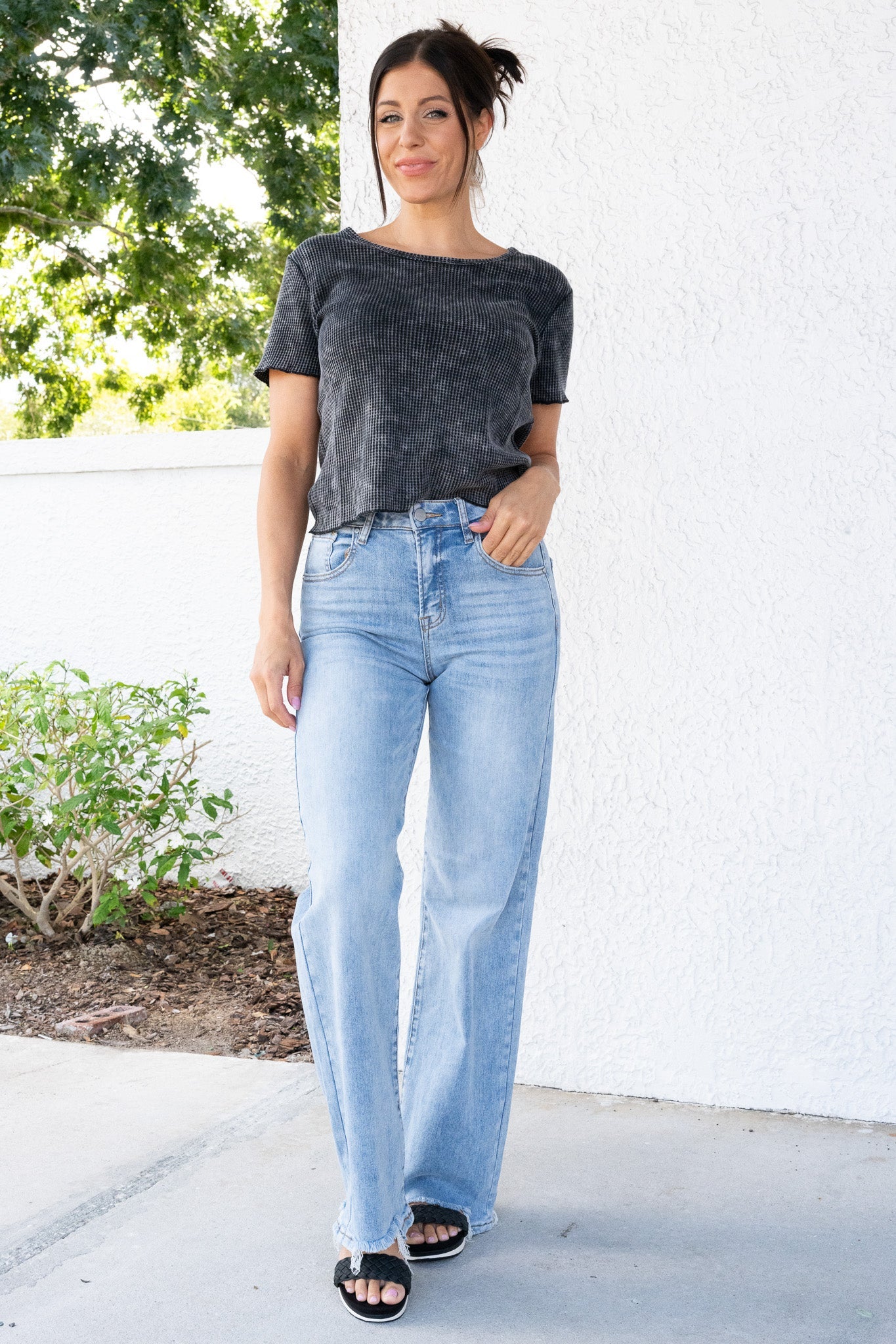 Brooke Jeans By Risen High Rise Wide Leg - Light
