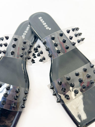 Block Studded Strap Slide Sandals - 2 Colors!