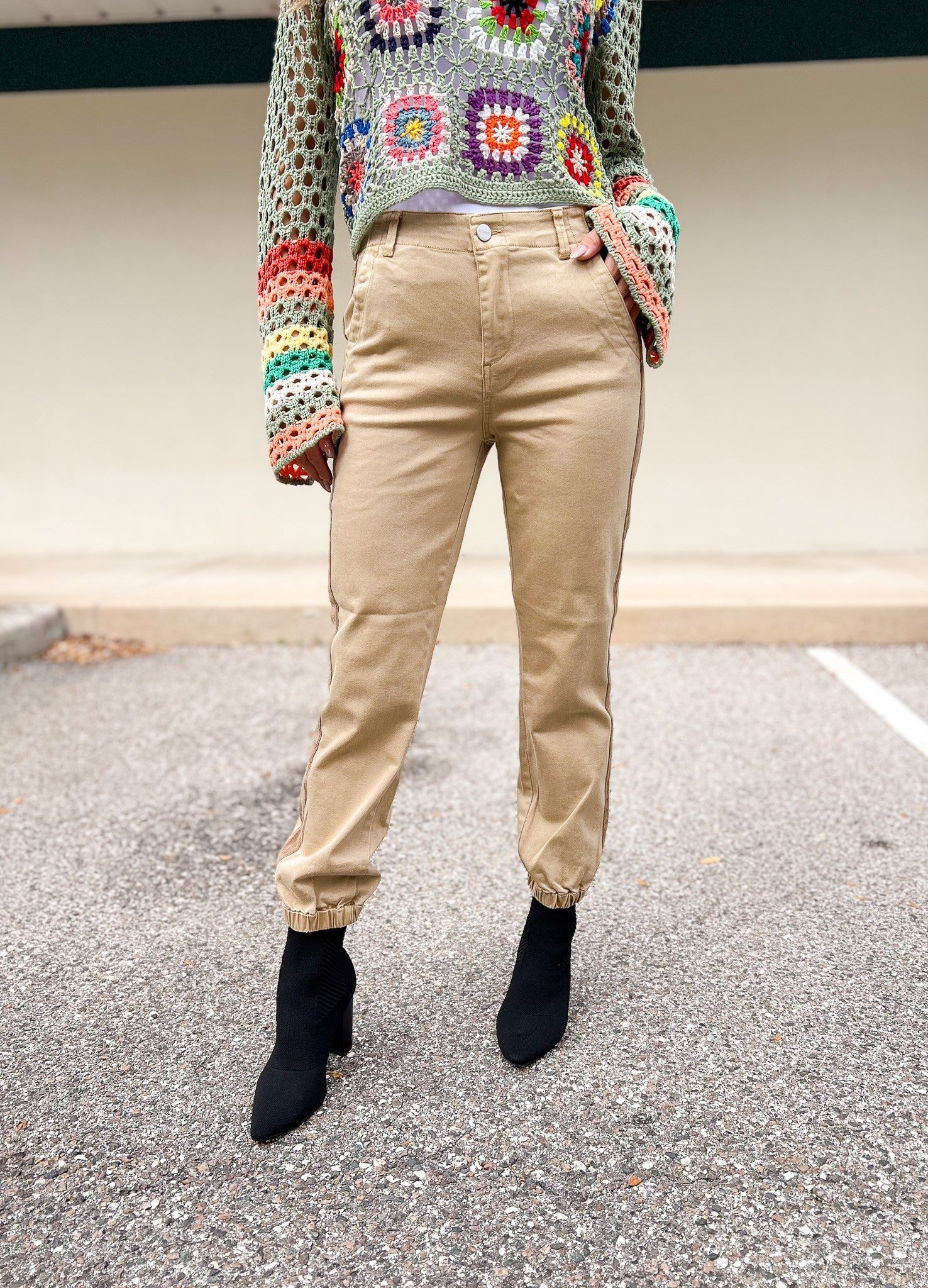 Risen Top Gun Jogger Jeans - Sand