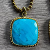 Arena Queen Square Necklace - Turquoise