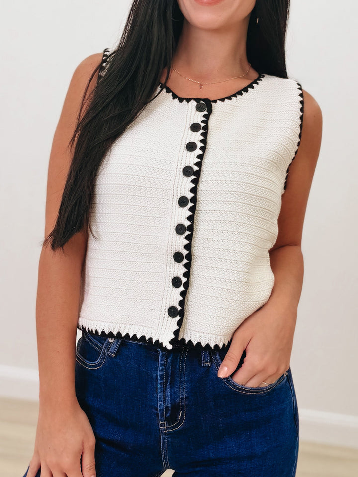 Simple Charm Button Down Vest - 2 colors!