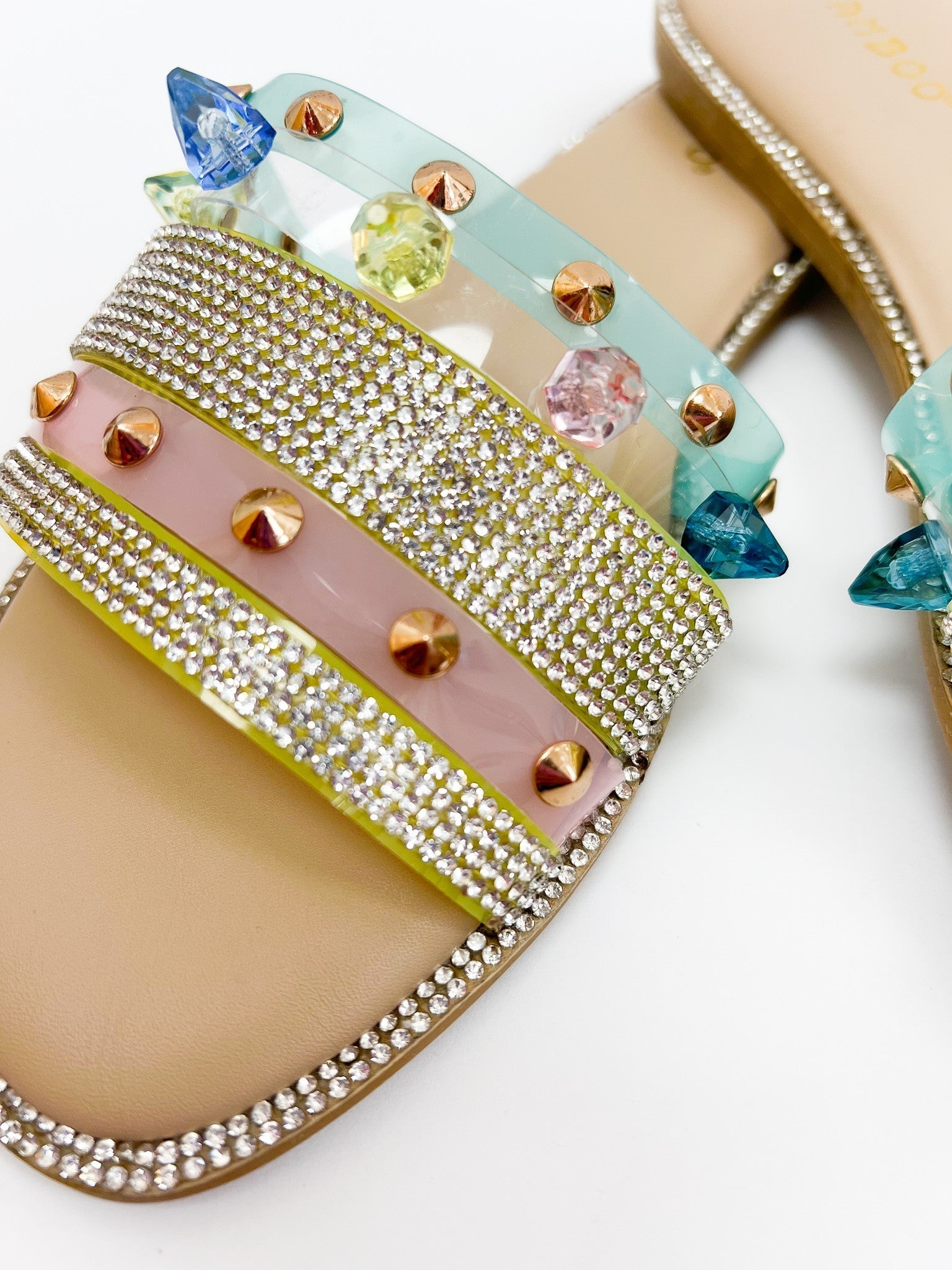 Rhinestone Strappy Toe Sandals - 3 Colors!