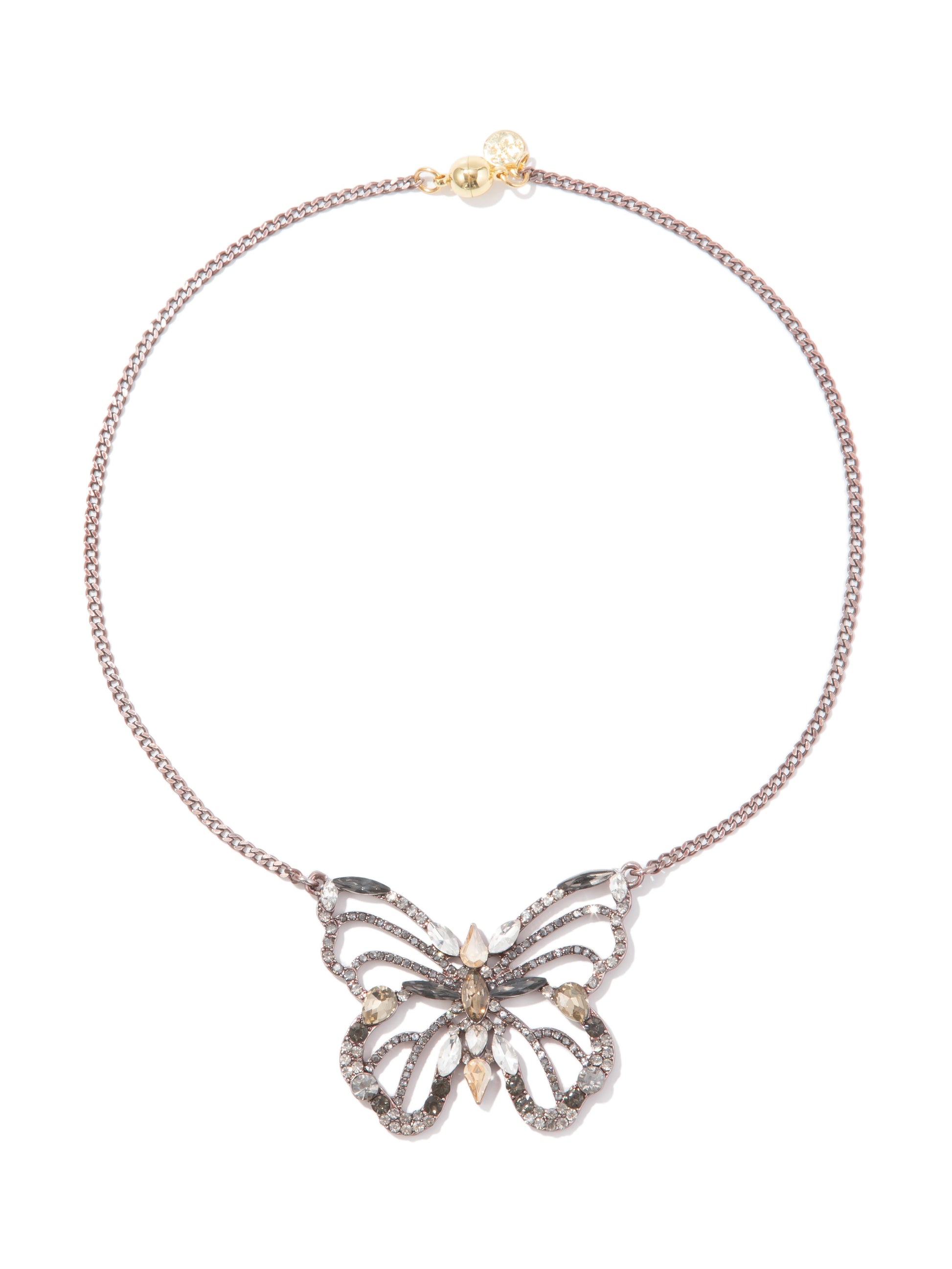 Island Butterfly Necklace - Metallic Truffle