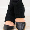 Magnolia Cut Out Chunky Knitted Cuff Ankle Booties - Black