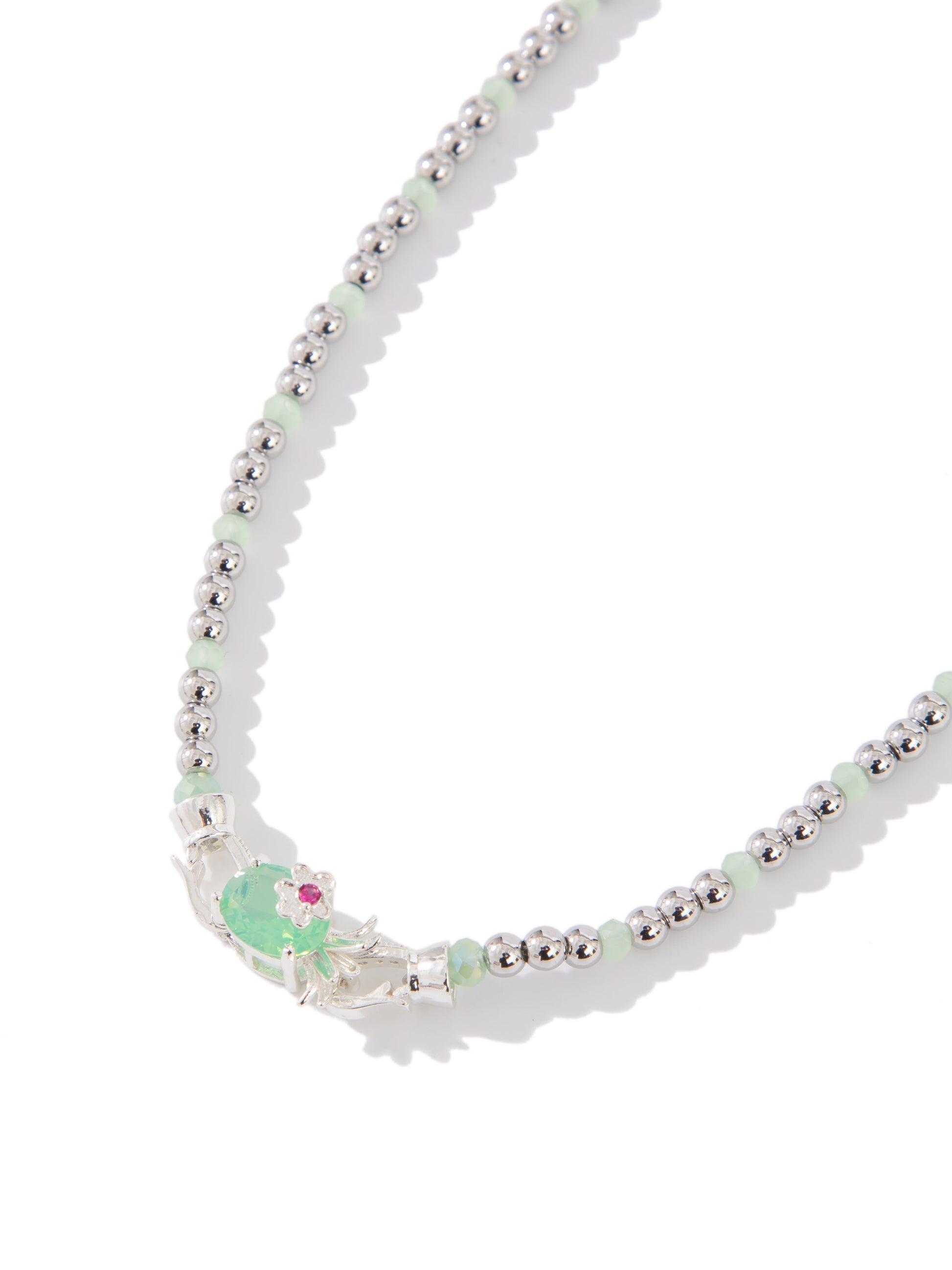 Rosebud Necklace - Mint Opal