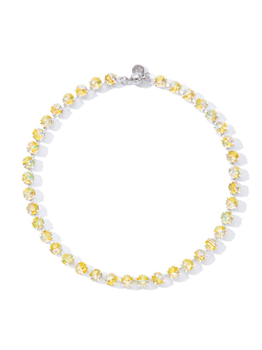 A Higher Place Necklace - Liquid Metallic Pearl White Neon Yellow