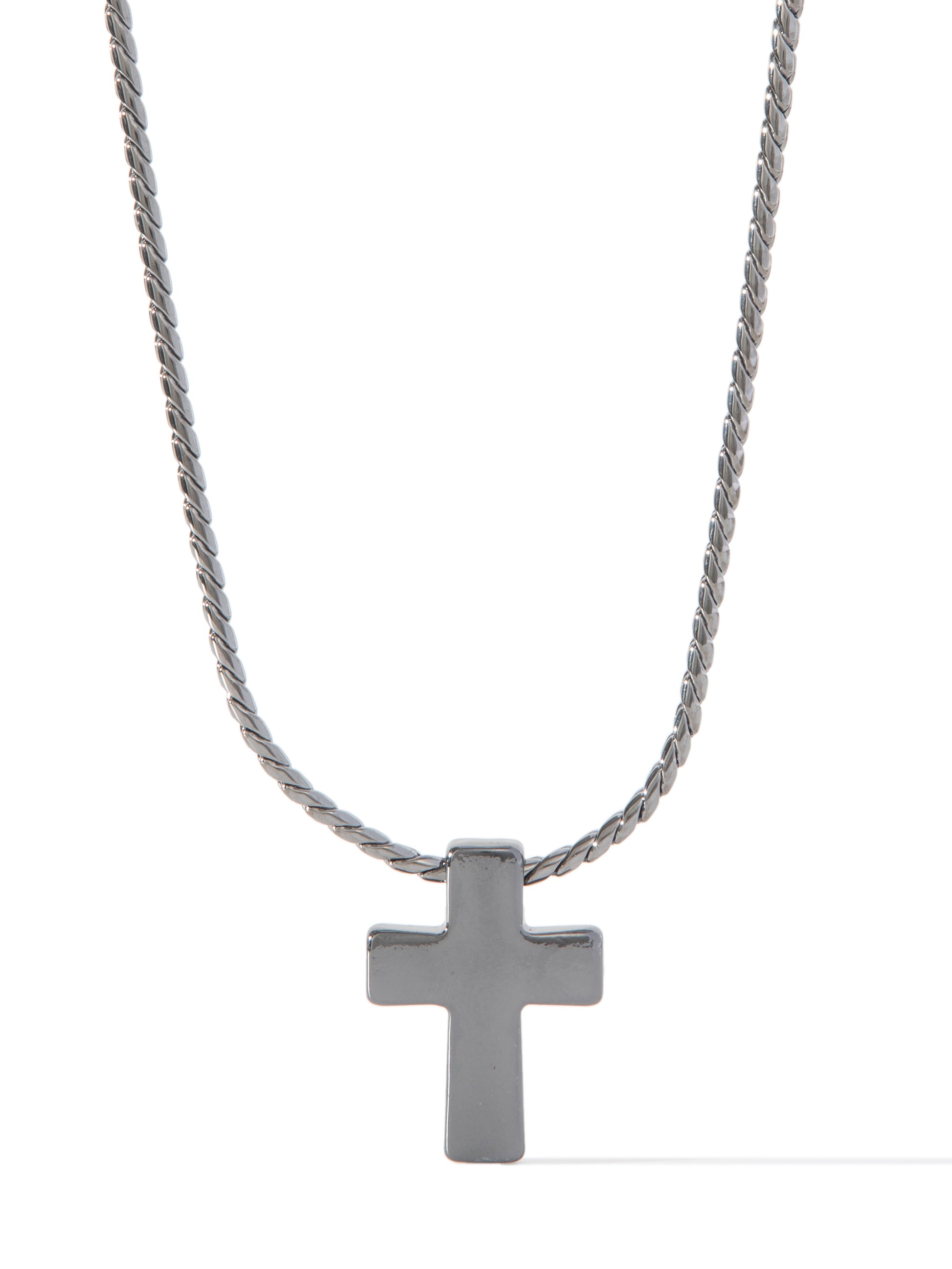 Alma Mia Cross Necklace - Gunmetal