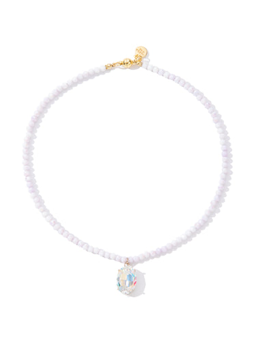 Alora Necklace - Lilac Linen Snow Glow