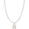 Alora Necklace - Lilac Linen Snow Glow