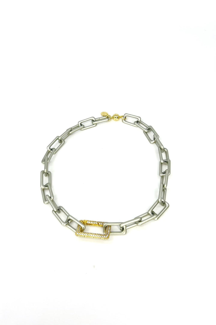 Michelle Necklace - Metallic Steel