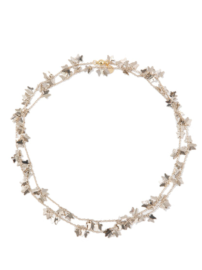 Amara Necklace Long - Metallic Linen